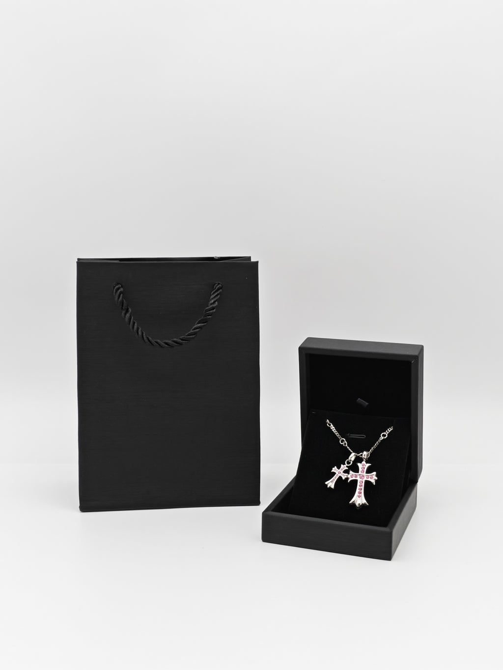Colored Gemstone Titanium Steel Cross Necklace - Statement Jewelry