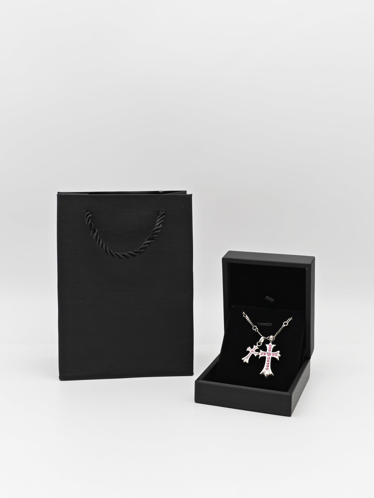 Colored Gemstone Titanium Steel Cross Necklace - Statement Jewelry