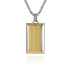 18K Gold Titanium Steel Dog Tag Necklace