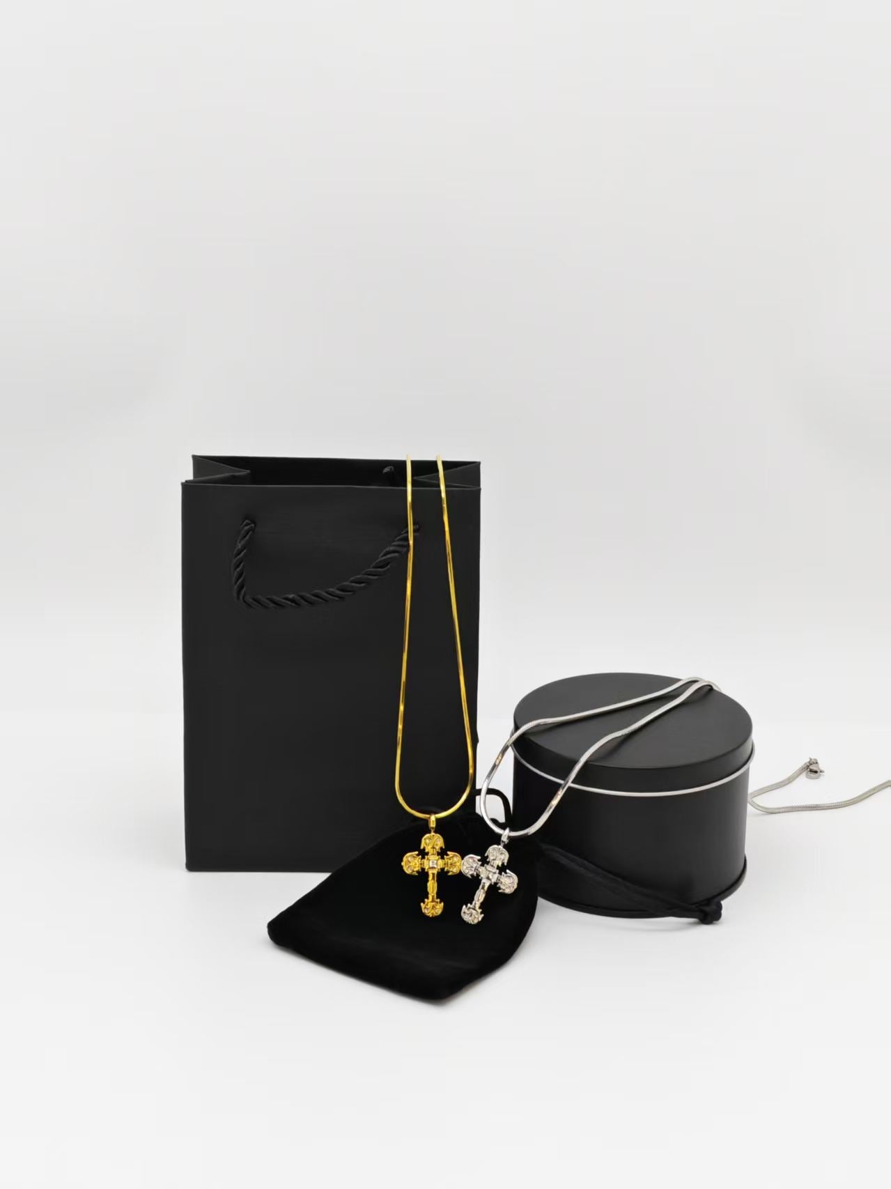 Gothic Baroque Cross Pendant Necklace