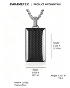 Silver Carbon Fiber Titanium Steel Dog Tag Necklace
