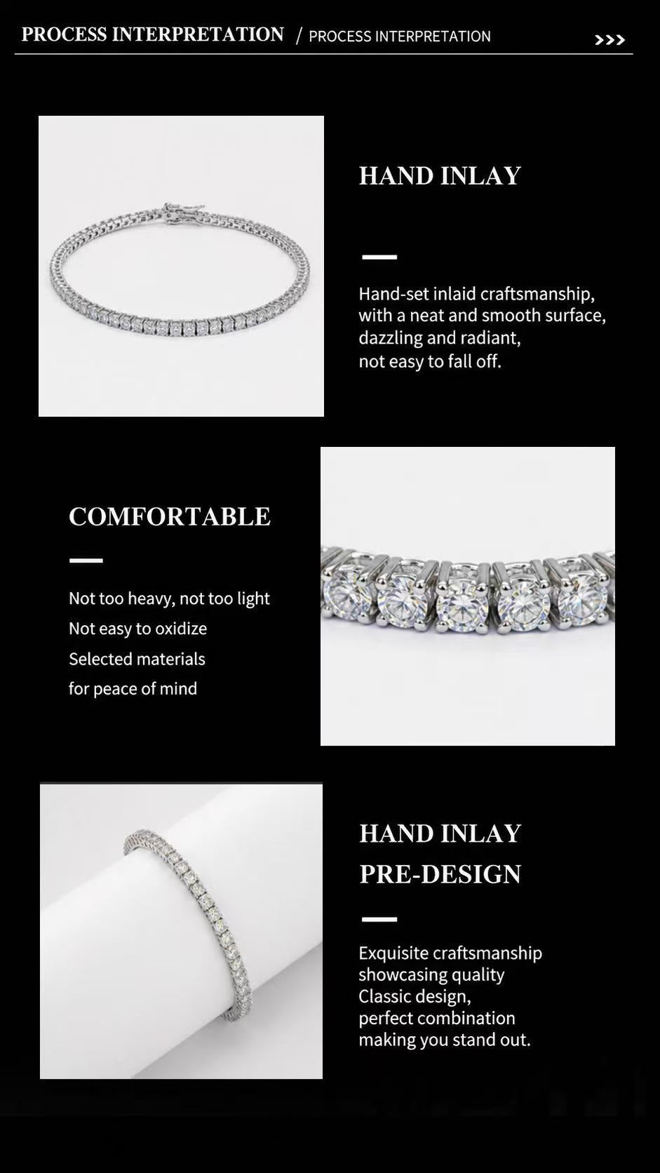 Moissanite Tennis Bracelet – 925 Sterling Silver