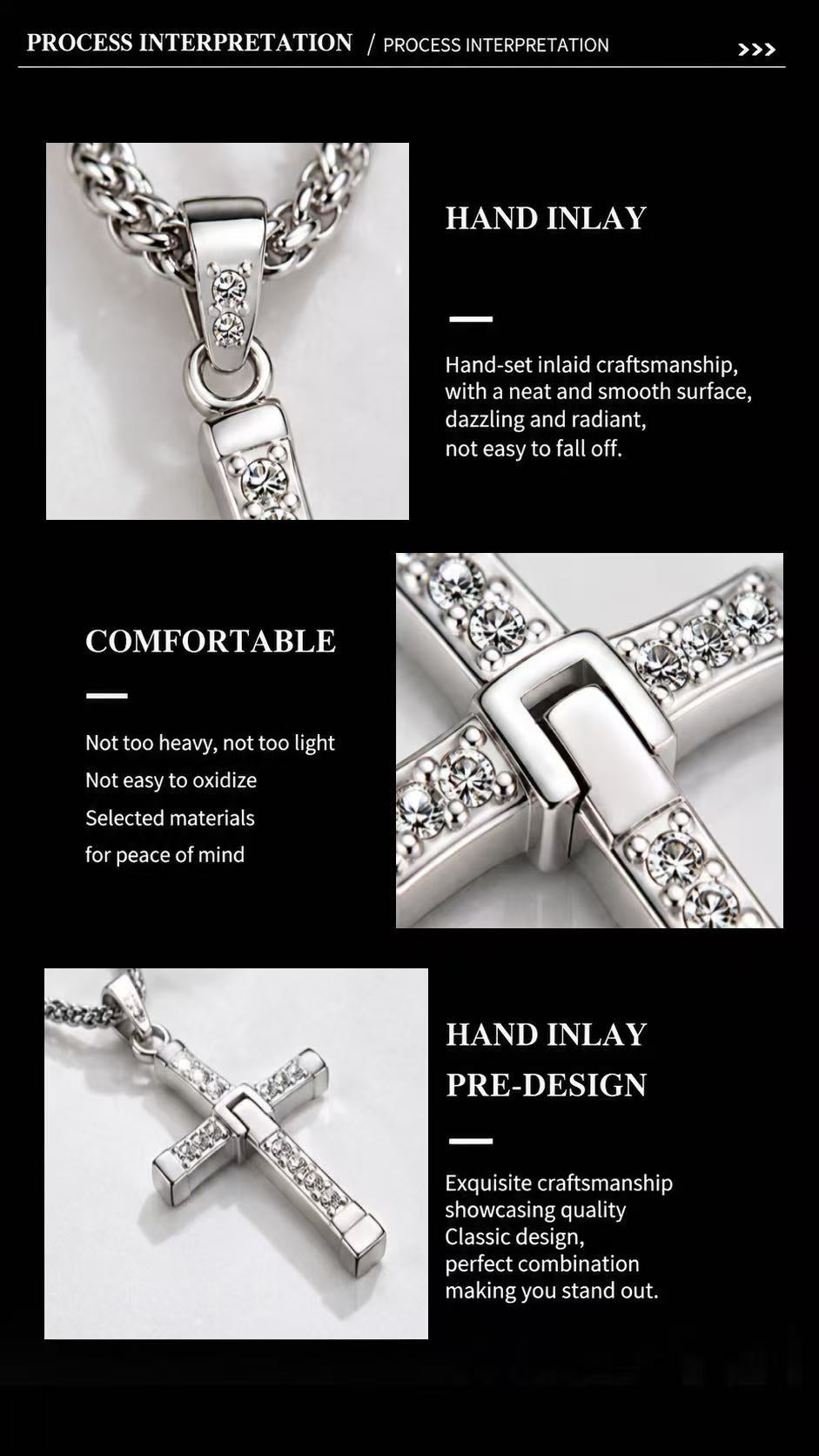 Dominic Toretto Style Cross Pendant Necklace - Titanium Steel Streetwear Jewelry