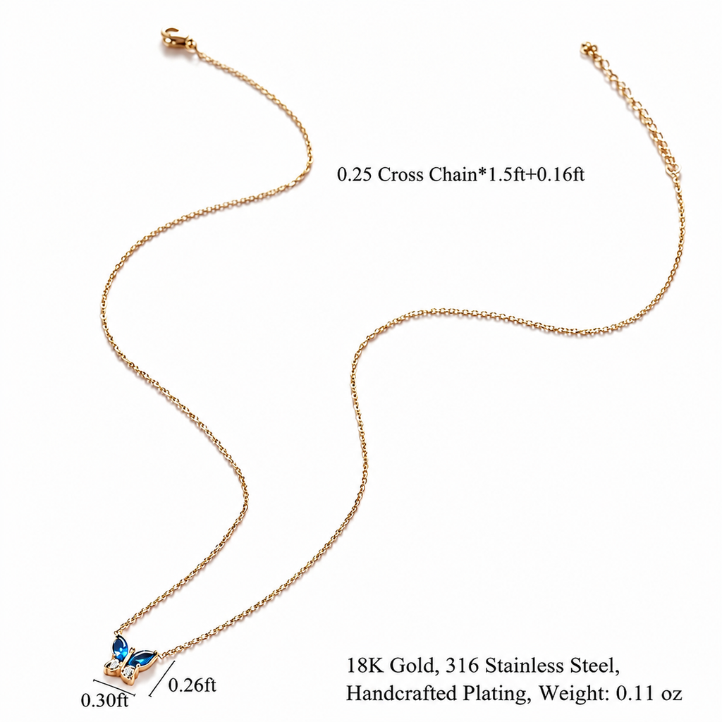 18K Gold Colored Gemstone Necklace