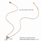 18K Gold Colored Gemstone Necklace