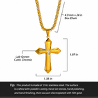 18K Gold Cross Pendant Necklace