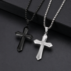 Titanium Steel Cross Pendant Necklace