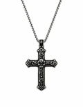Gothic Demon Rose Vintage Cross Pendant Necklace