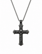 Gothic Demon Rose Vintage Cross Pendant Necklace
