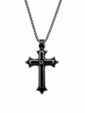 Diamond Thorn Gothic Cross Pendant Necklace - Premium Mens Jewelry