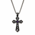 Multi-Diamond Wide Arm Vintage Cross Pendant - Men's Gothic Jewelry