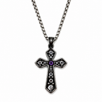 Multi-Diamond Wide Arm Vintage Cross Pendant - Men's Gothic Jewelry