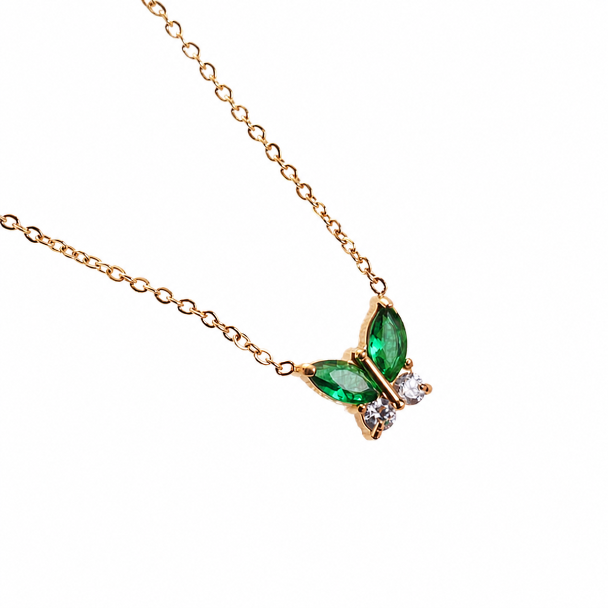 18K Gold Colored Gemstone Necklace - Womens Statement Jewelry