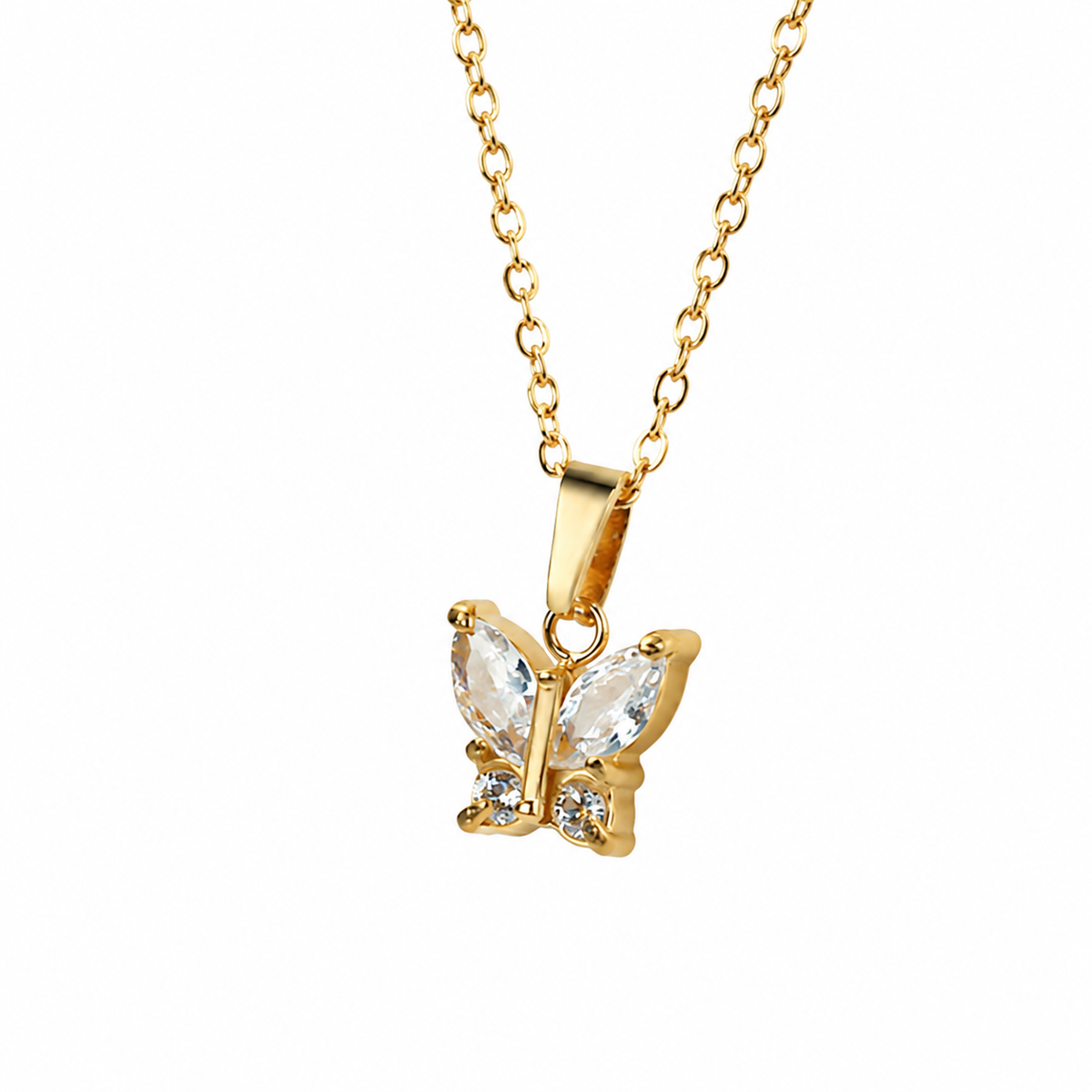 18K Gold Colored Gemstone Necklace - Womens Statement Jewelry
