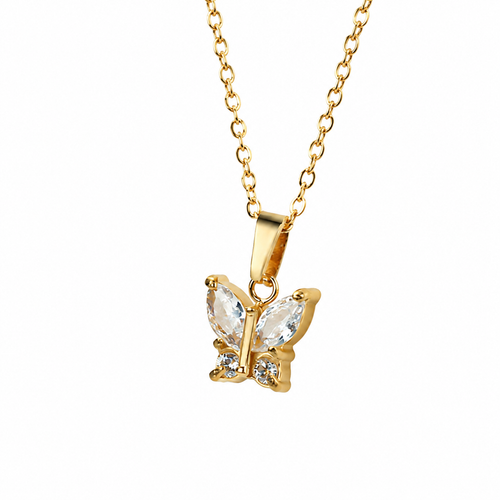 18K Gold Colored Gemstone Necklace