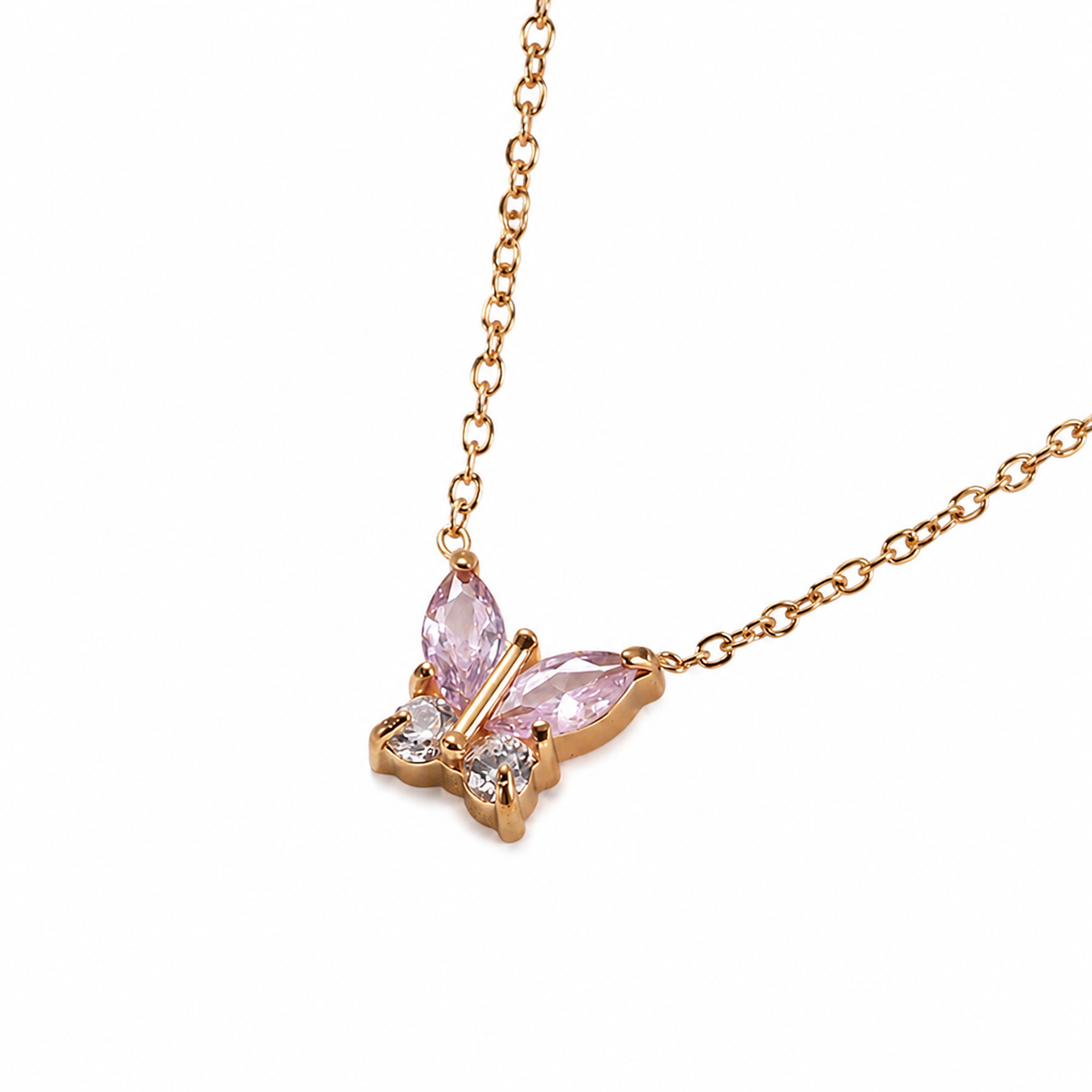 18K Gold Colored Gemstone Necklace - Womens Statement Jewelry