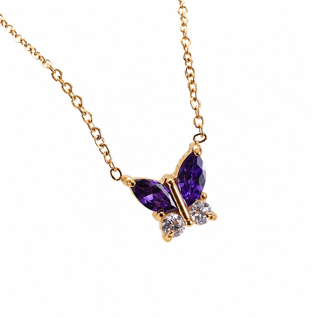 18K Gold Colored Gemstone Necklace - Womens Statement Jewelry