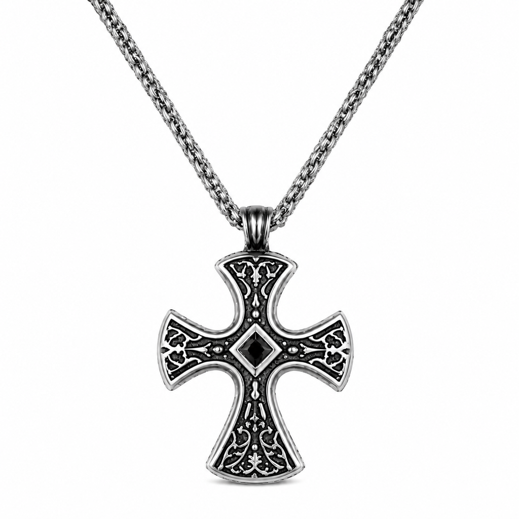 Gothic Vintage Filigree Cross Pendant Necklace