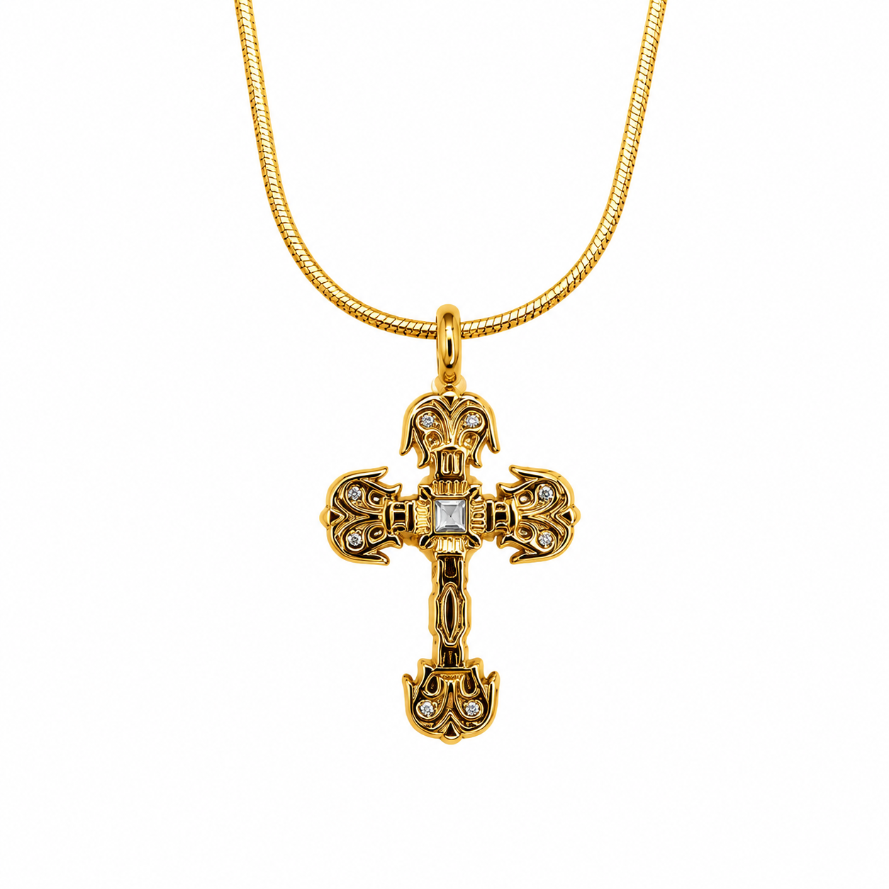 Gothic Baroque Cross Pendant Necklace