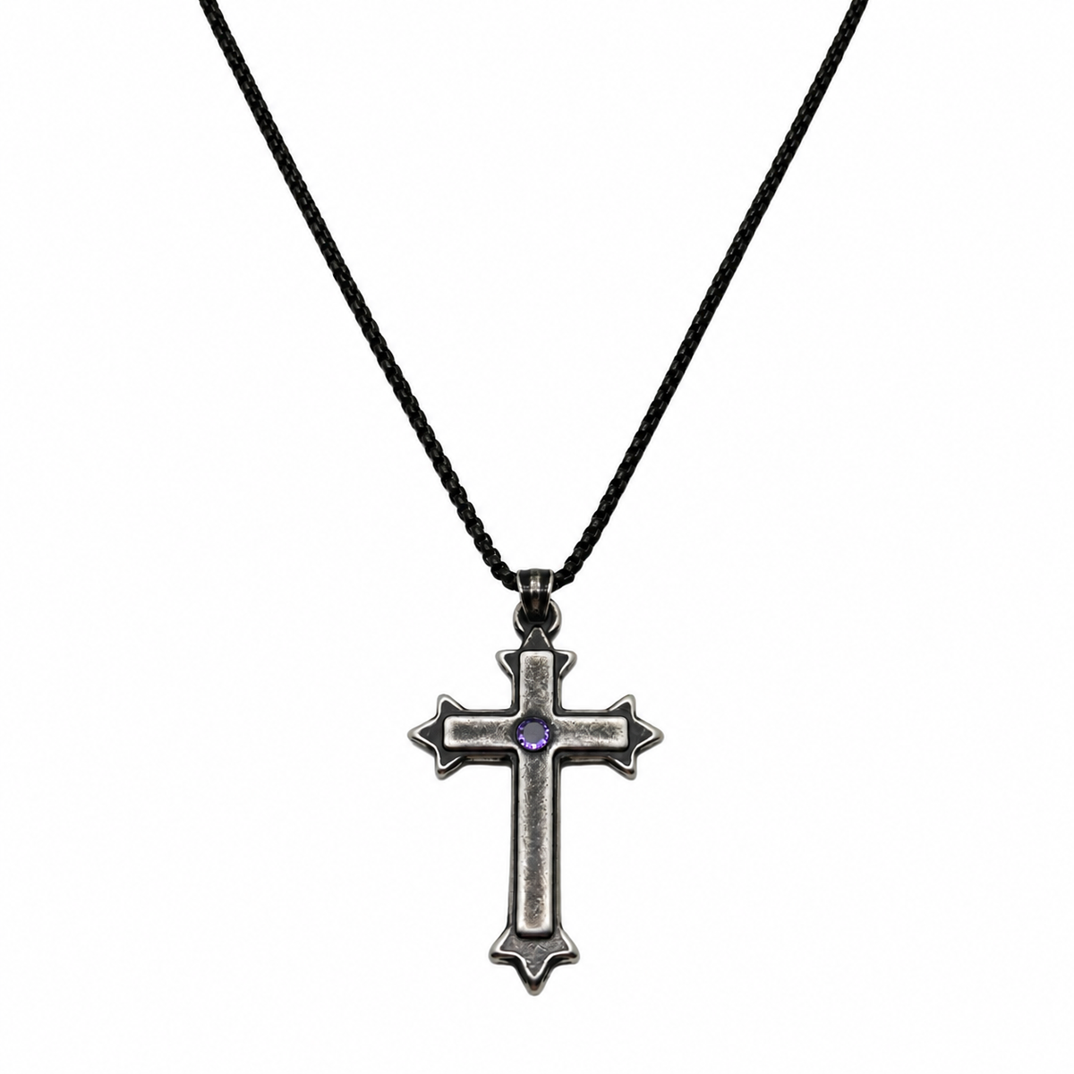 Diamond Thorn Gothic Cross Pendant Necklace - Premium Mens Jewelry