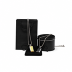 18K Gold Titanium Dog Tag Necklace - Mens Streetwear Jewelry