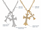Colored Gemstone Titanium Steel Cross Necklace - Statement Jewelry