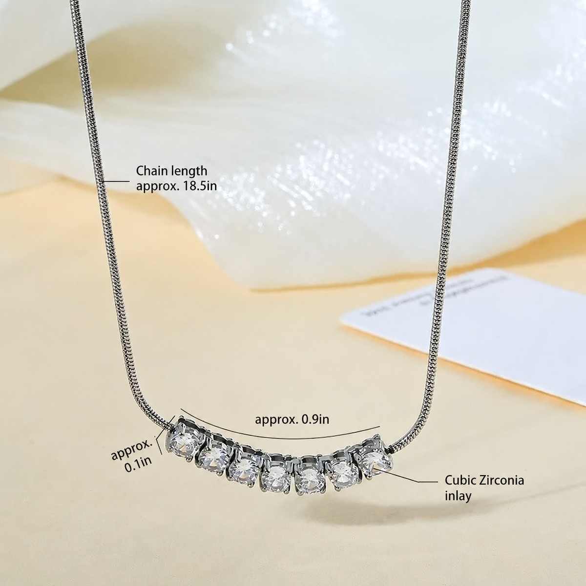 CZ Bar Pendant Necklace - Minimalist Streetwear Jewelry