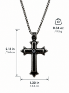 Diamond Thorn Gothic Cross Pendant Necklace - Premium Mens Jewelry