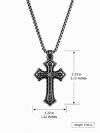Diamond Center Vintage Cross Pendant Necklace - Gothic Streetwear