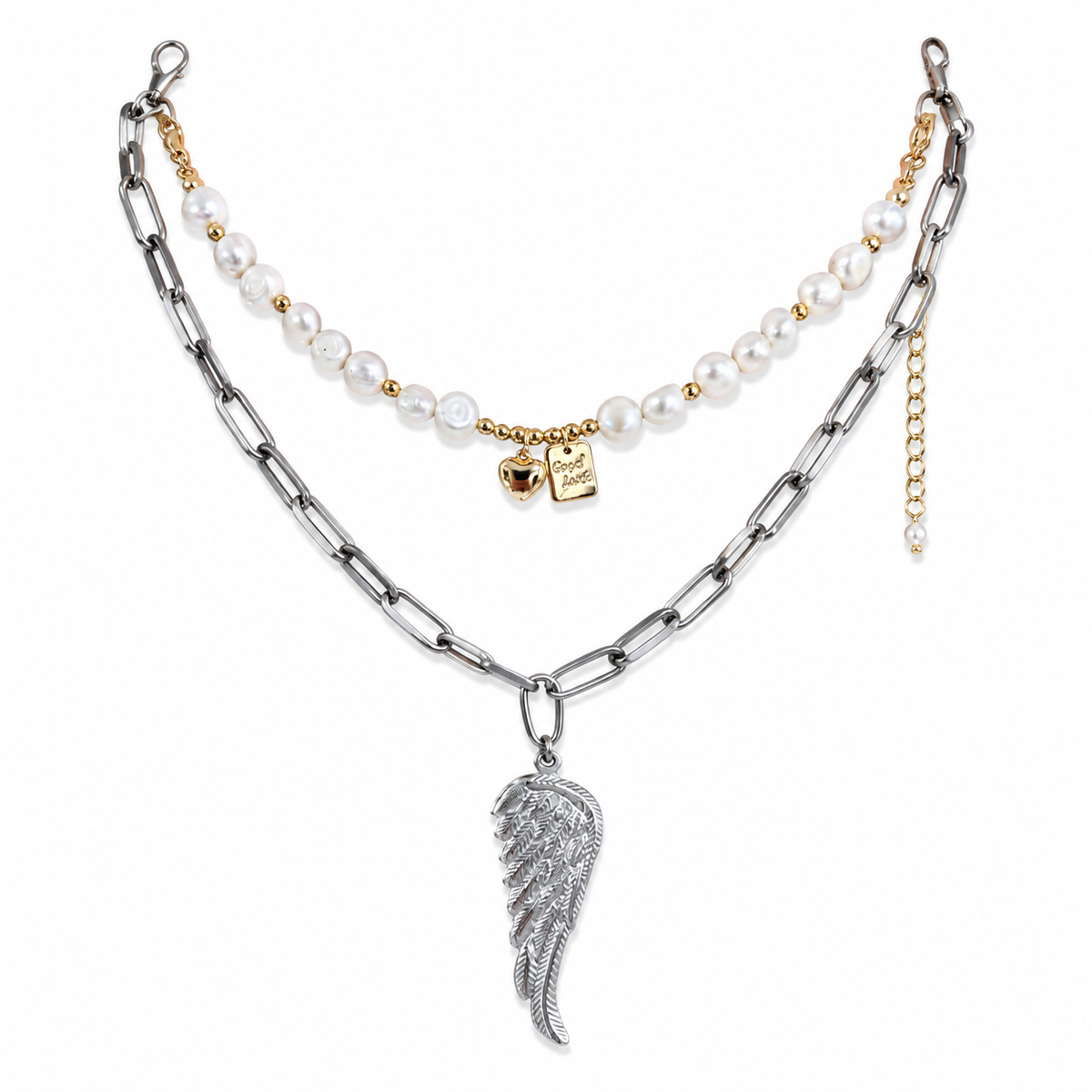2-in-1 Detachable Angel Wing Necklace