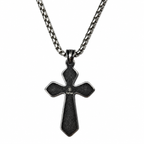 Multi-Diamond Wide Arm Vintage Cross Pendant - Men's Gothic Jewelry
