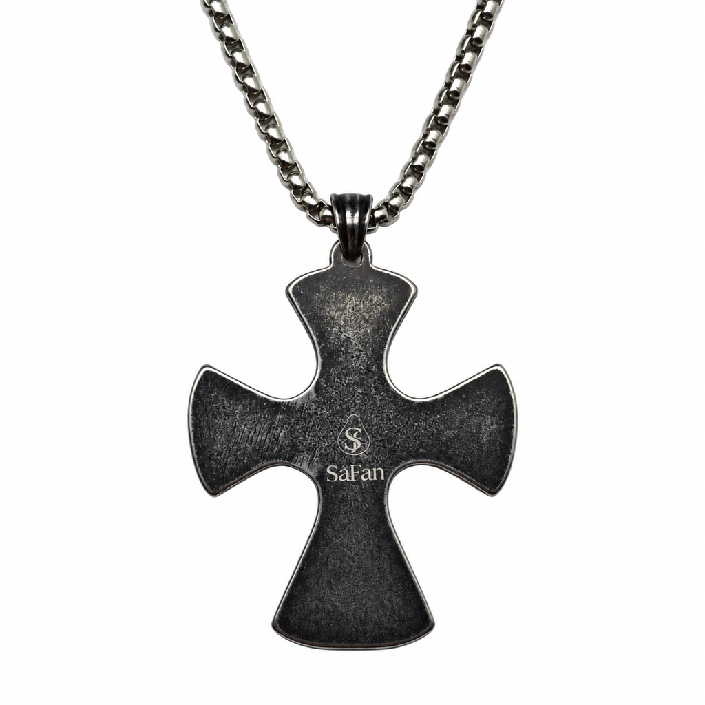 Gothic Vintage Filigree Cross Pendant Necklace - Men's Streetwear