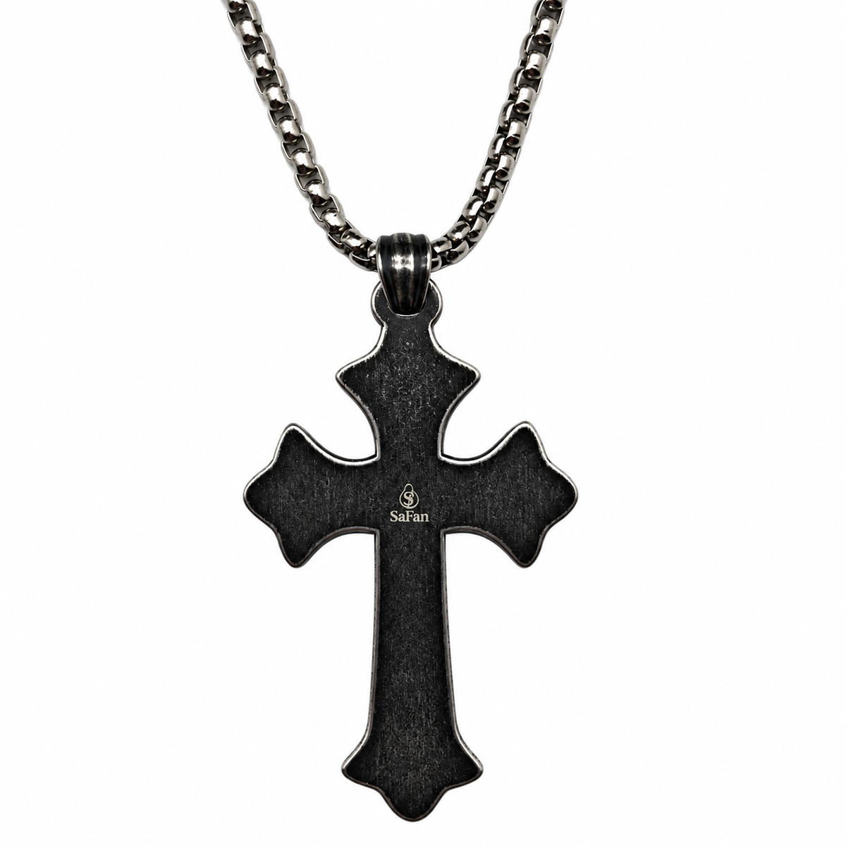 Diamond Center Vintage Cross Pendant Necklace - Gothic Streetwear
