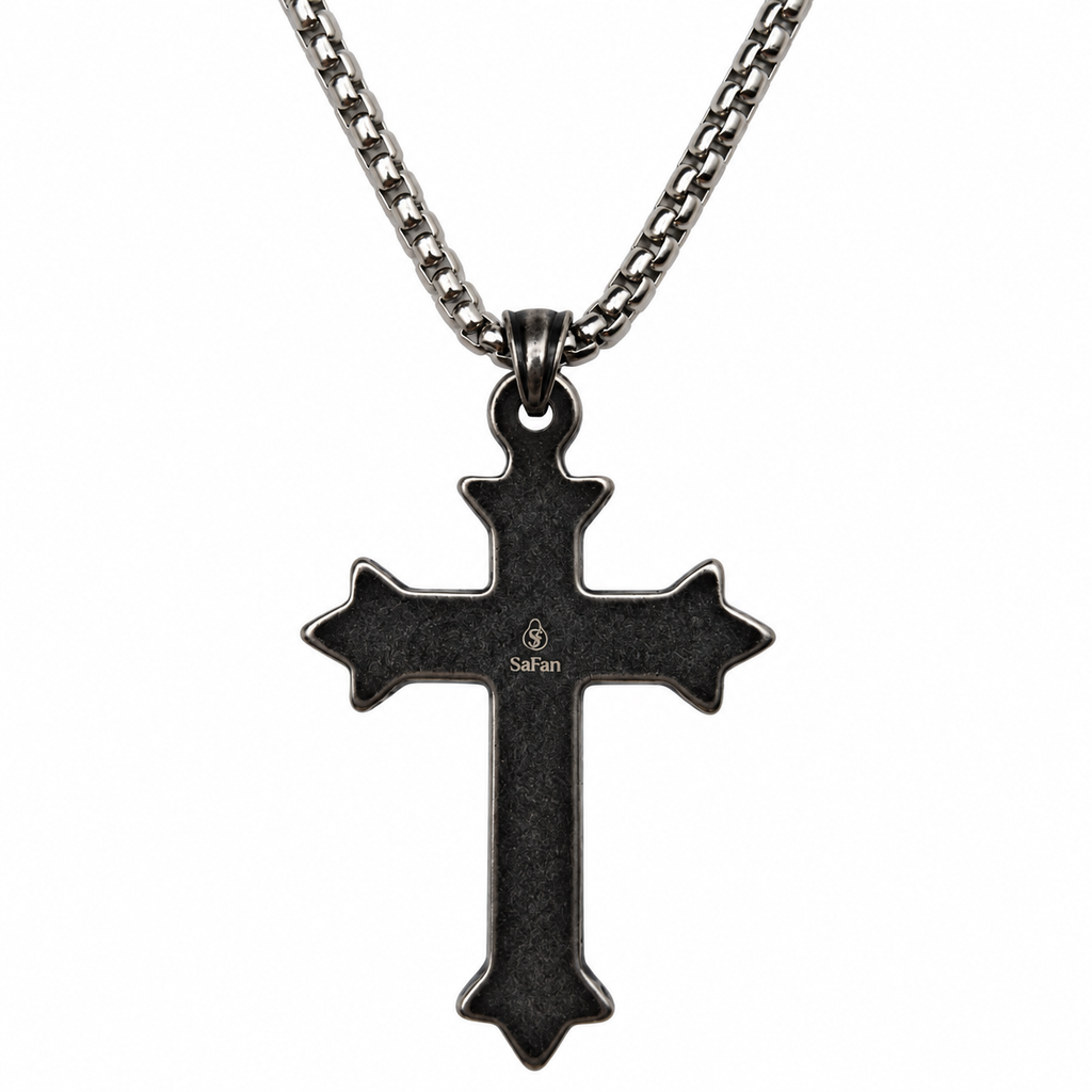 Diamond Thorn Gothic Cross Pendant Necklace - Premium Mens Jewelry
