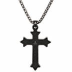 Diamond Thorn Gothic Cross Pendant Necklace - Premium Mens Jewelry