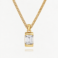 18K Gold Plated Men's Gemstone Pendant Necklace