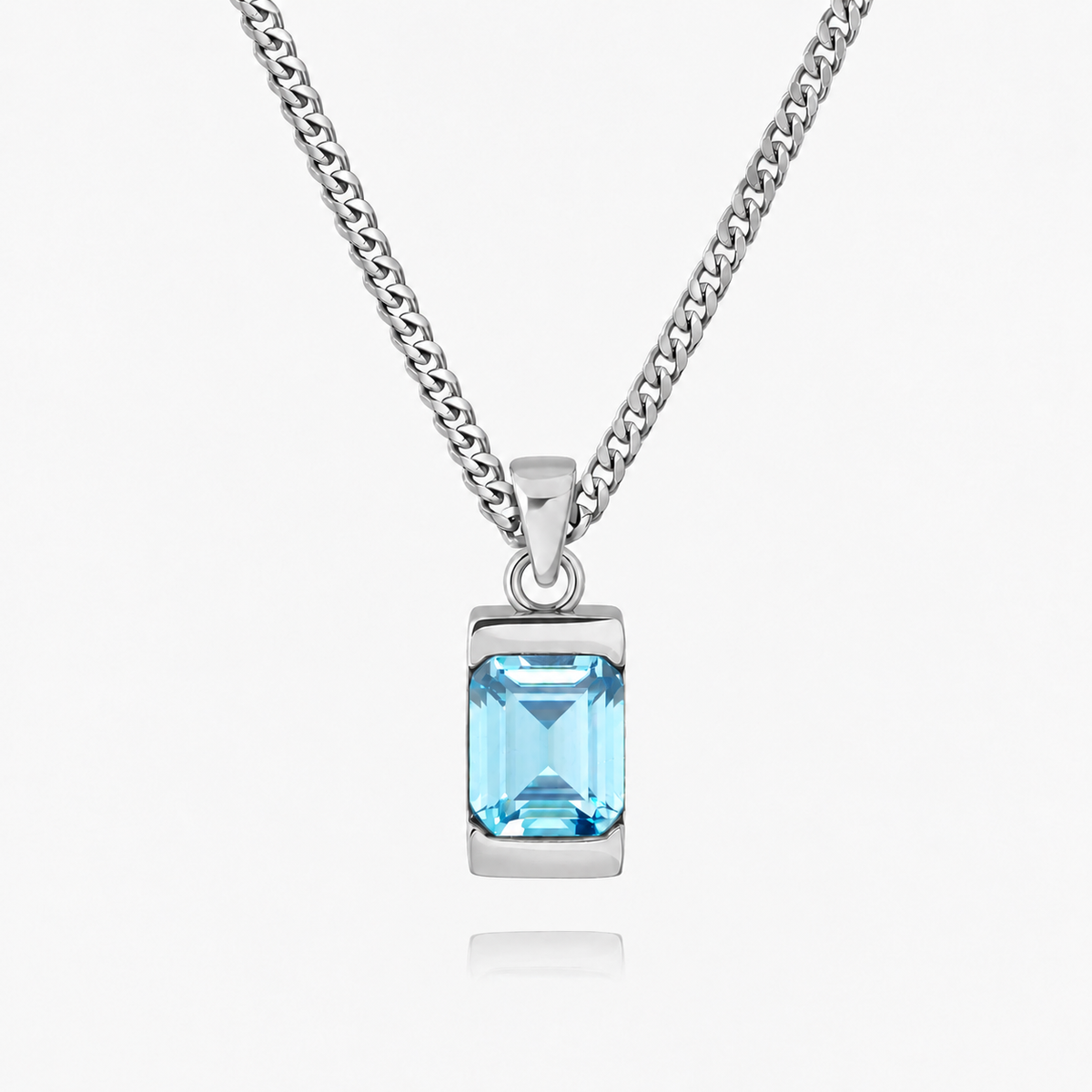 18K Gold Plated Men's Gemstone Pendant Necklace