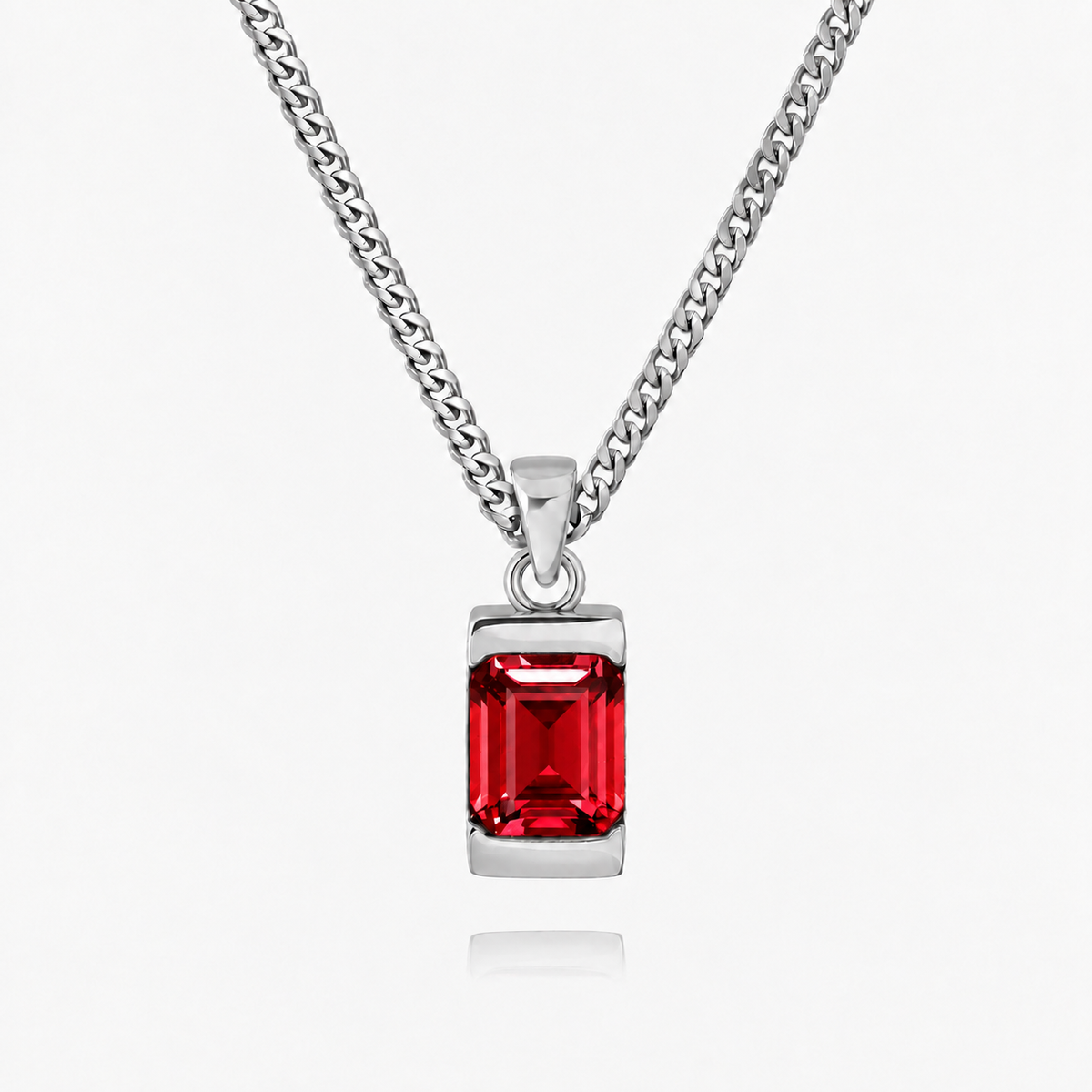 18K Gold Plated Men's Gemstone Pendant Necklace