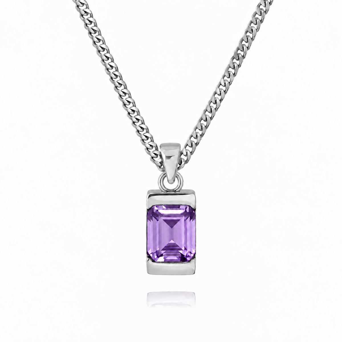 18K Gold Plated Men's Gemstone Pendant Necklace