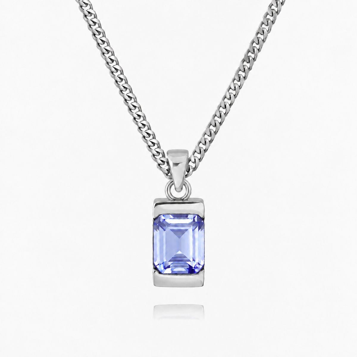 18K Gold Plated Men's Gemstone Pendant Necklace