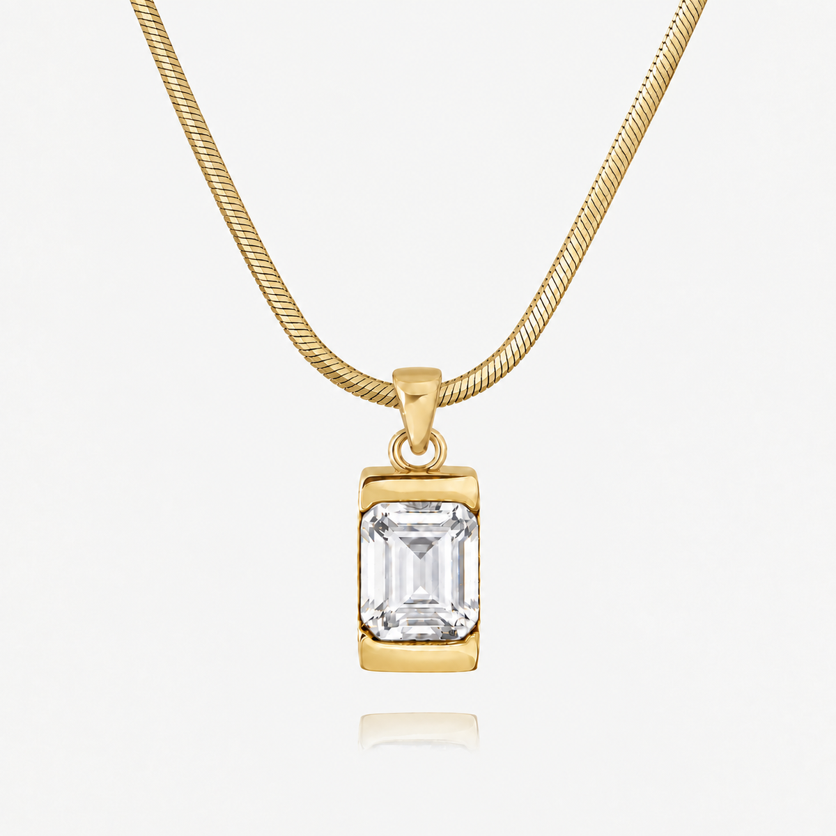 18K Gold Plated Men's Gemstone Pendant Necklace