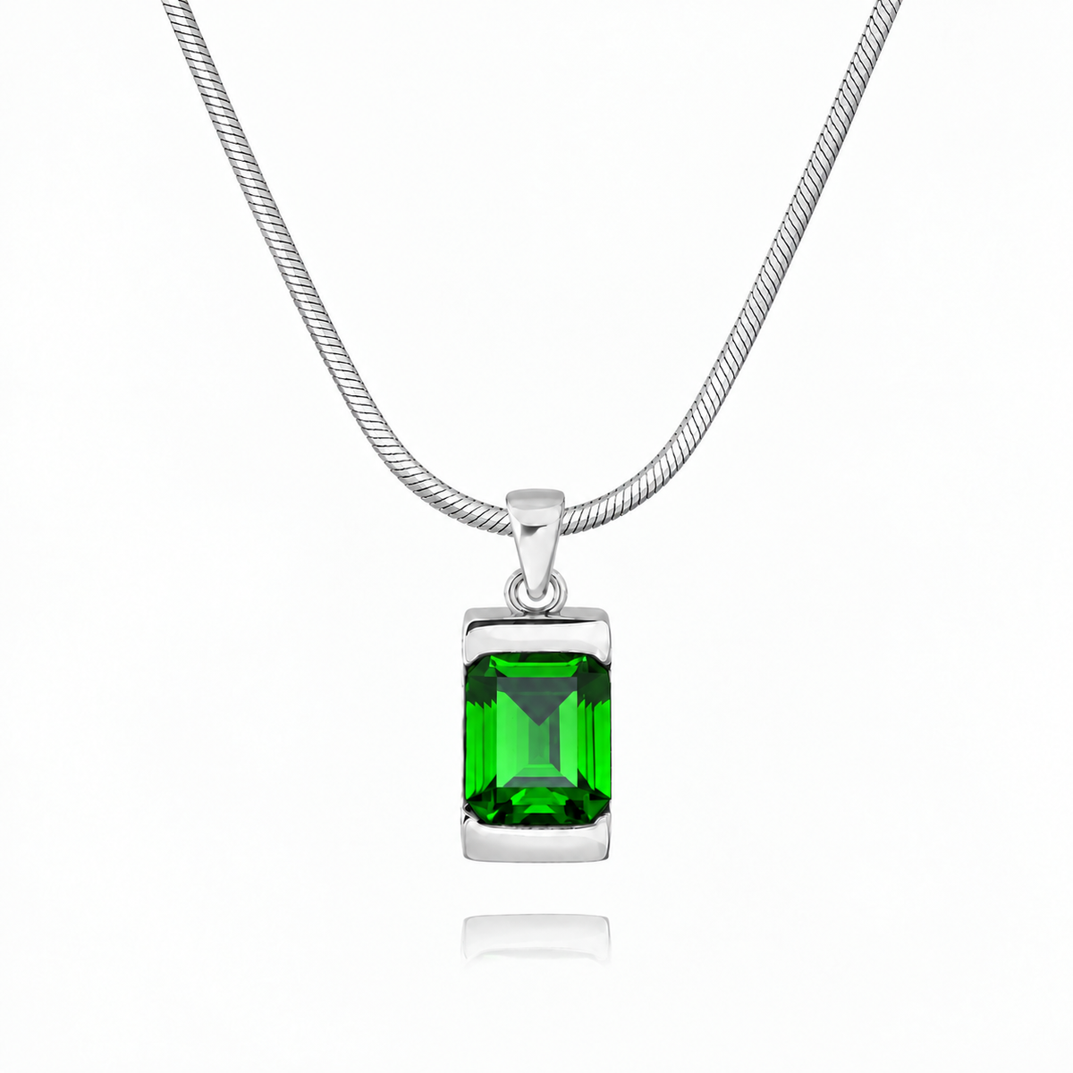 18K Gold Plated Men's Gemstone Pendant Necklace