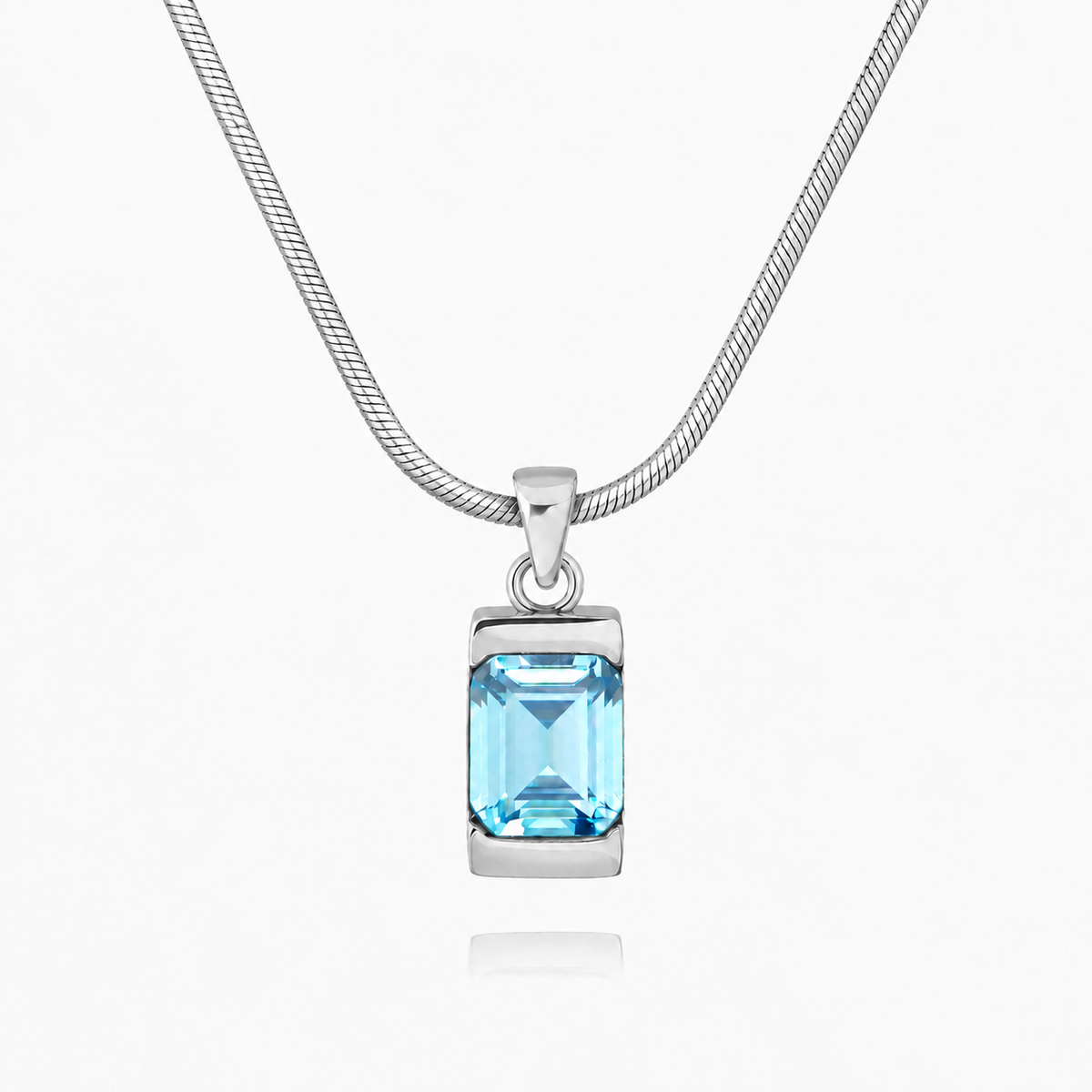 18K Gold Plated Men's Gemstone Pendant Necklace