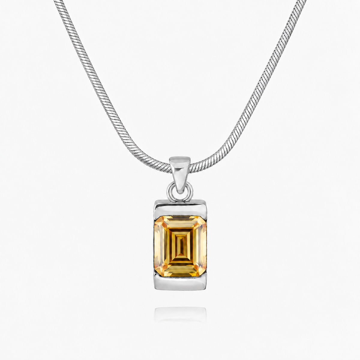 18K Gold Plated Men's Gemstone Pendant Necklace