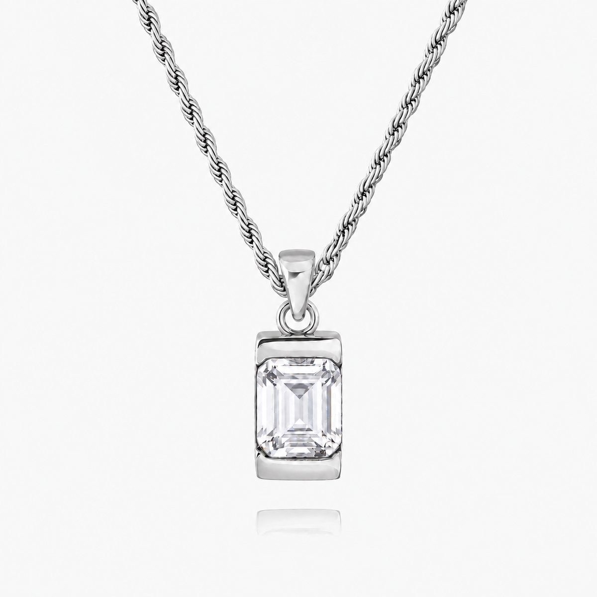 18K Gold Plated Men's Gemstone Pendant Necklace