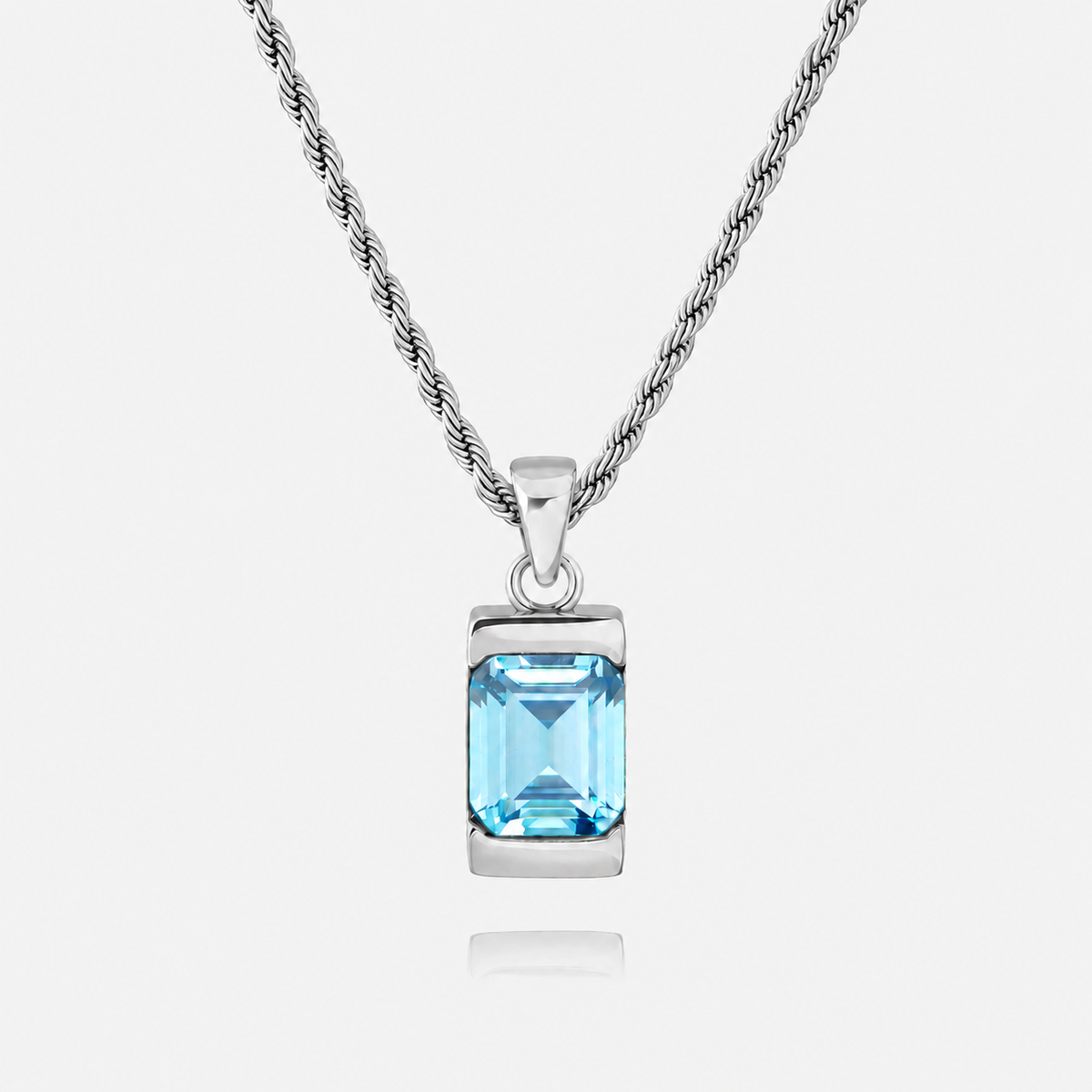 18K Gold Plated Men's Gemstone Pendant Necklace