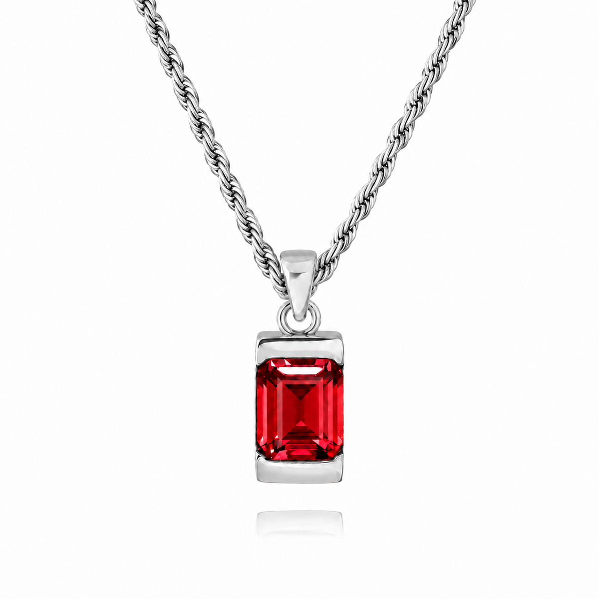 18K Gold Plated Men's Gemstone Pendant Necklace