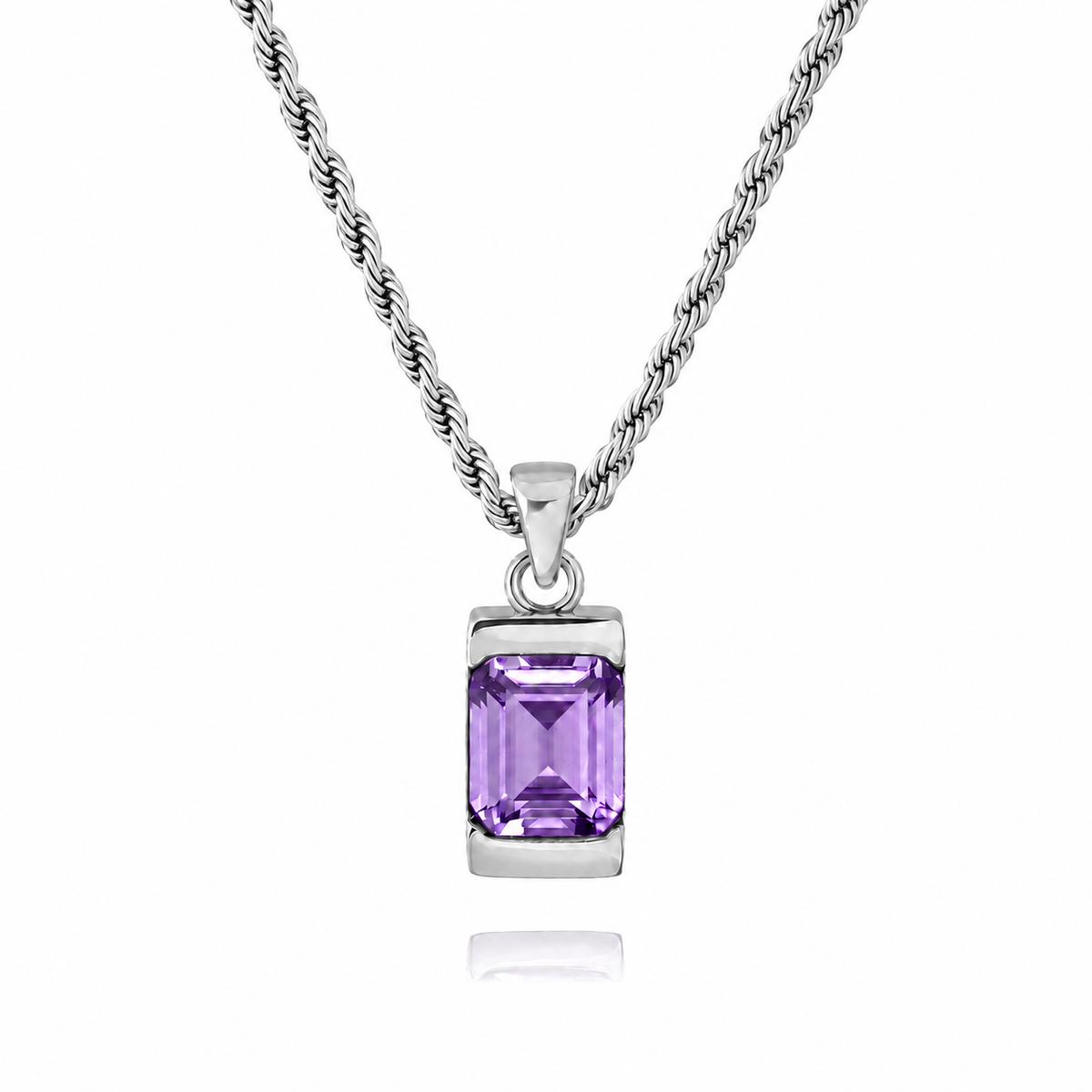 18K Gold Plated Men's Gemstone Pendant Necklace