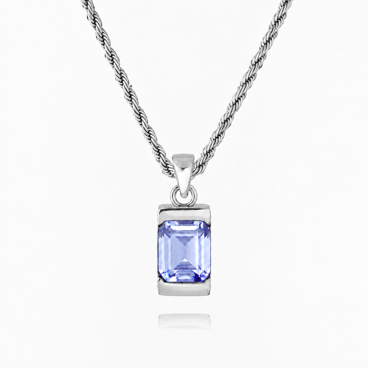 18K Gold Plated Men's Gemstone Pendant Necklace