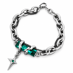 Coiled Snake Gemstone Star Bracelet